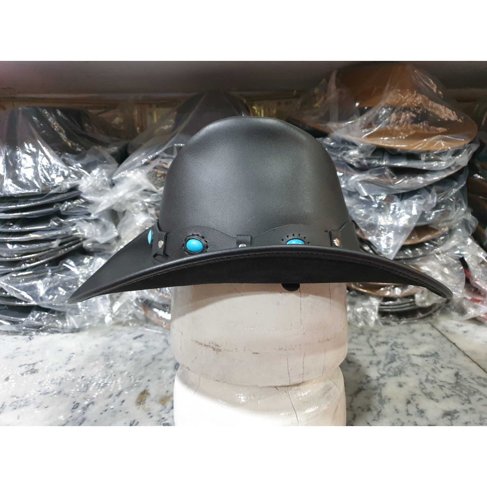 Gemstone Band Western Leather Hat 2jpg