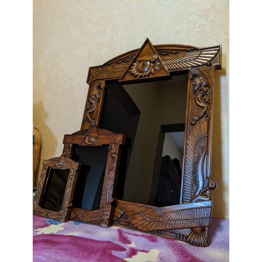 Black mirror-Gothic mirror-witch mirror-obsidian mirror-wirch supply-witch altar-wirch decorations-haloween decorations2.jpg