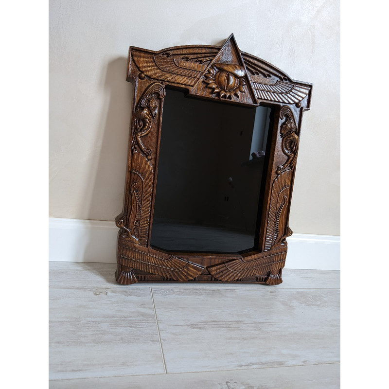 Black mirror-Gothic mirror-witch mirror-obsidian mirror-wirch supply-witch altar-wirch decorations-haloween decorations3.jpg