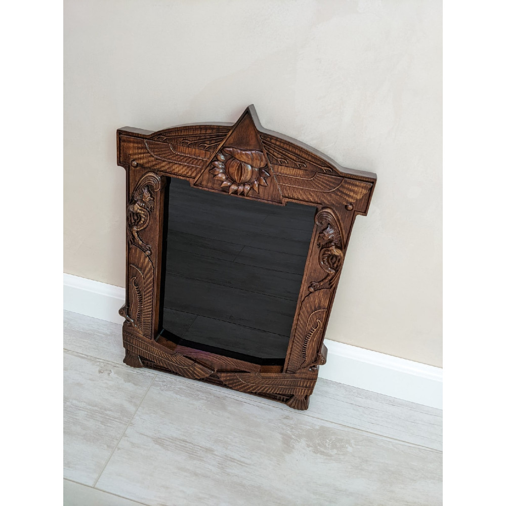 Black mirror-Gothic mirror-witch mirror-obsidian mirror-wirch supply-witch altar-wirch decorations-haloween decorations8.jpg