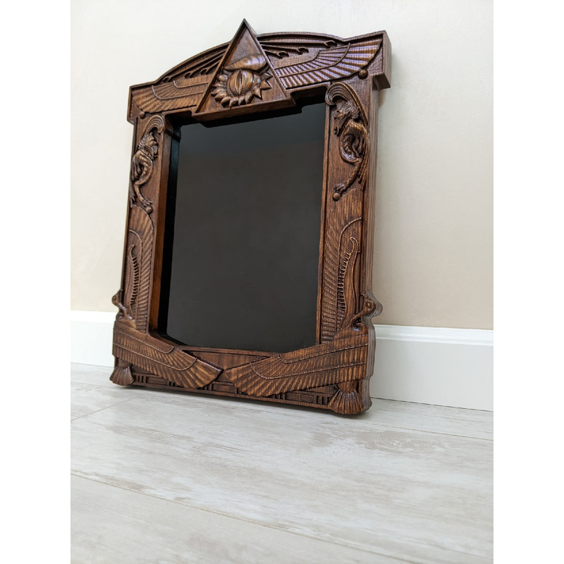 Black mirror-Gothic mirror-witch mirror-obsidian mirror-wirch supply-witch altar-wirch decorations-haloween decorations9.jpg