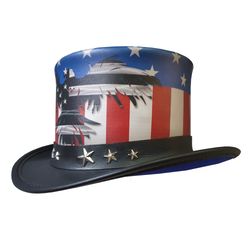 patriotic leather top hat
