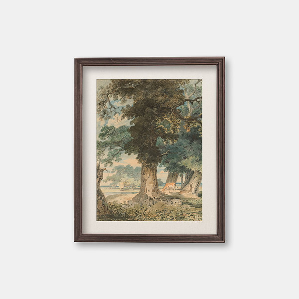 Deer in Forest - Vintage watercolor painting, 1790s.jpg