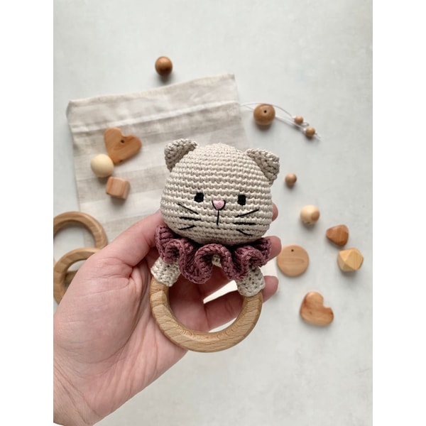 Crochet pattern PDF Cat crochet rattle baby toy | Inspire Uplift