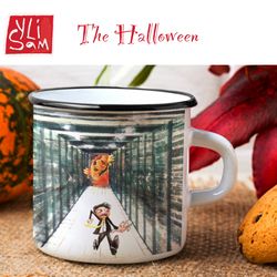 illustration halloween pumpkin in the office 3 sam