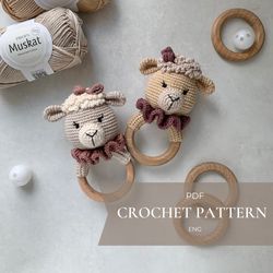 Crochet pattern PDF Lamb Sheep crochet rattle baby toy