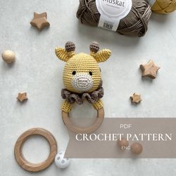 Crochet pattern PDF Giraffe crochet rattle baby toy