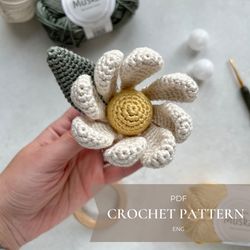 Crochet pattern PDF Flower crochet rattle baby toy