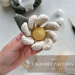 crochet pattern pdf flower crochet rattle baby toy