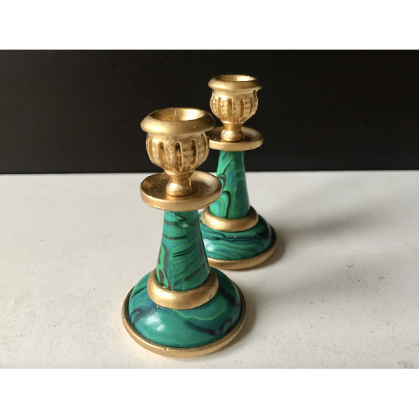 metal candlestick set of two