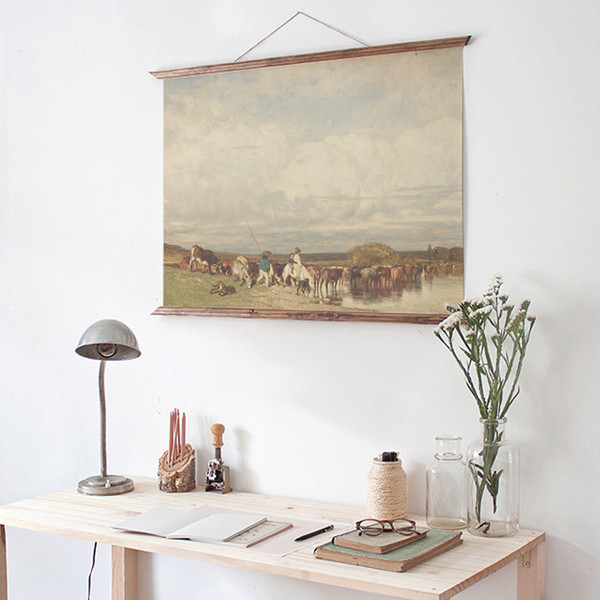 Vintage cows oil painting for farmhouse decor.jpg
