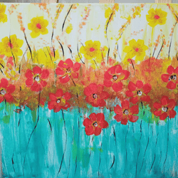 poppy seeds acrylic painting original painting custom painting