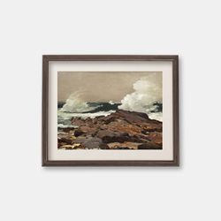 stormy day - vintage oil painting, 1900s