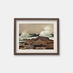 Stormy day - VIntage oil painting, 1900s