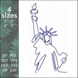 Liberty Embroidery Design, famous american statue, USA America , 4 sizes, Instant Download