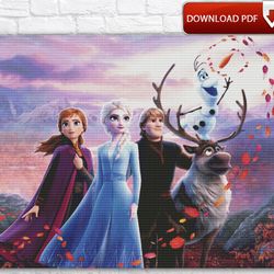Frozen Cross Stitch Pattern / Disney Cross Stitch Pattern / Elsa PDF Cross Stitch Chart / Anna Cross Stitch Pattern