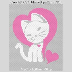 Crochet C2C Kitten blanket pattern PDF Download