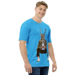 Men's t-shirt Blue-Deer