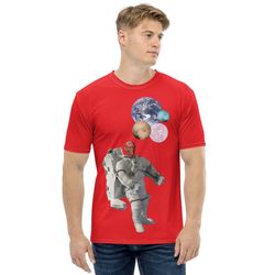 men's t-shirt red-astronaut