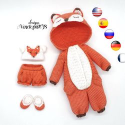 Crochet Clothes for Doll Pattern, Kigurumi costume Doll, amigurumi doll toy, crochet doll clothes, crochet outfit doll