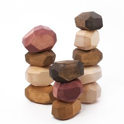 Balancing Stones Wooden Rock Balancing Toy Wood species