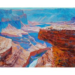 grand canyon painting mountain original oil wall art southwest landscape art arizona artwork 8"x10"