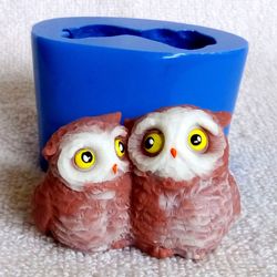 Two little owls- silicone mold