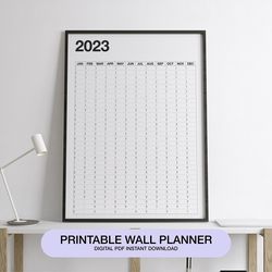 Printable wall planner | Vertical wall calendar | Digital pdf instant download | Dated wall planner