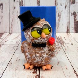 Owl in a top hat - silicone mold