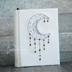 Crescent moon journal Celestial meditation notebook Star journal Starlight book Manifestation journal Witch spell book