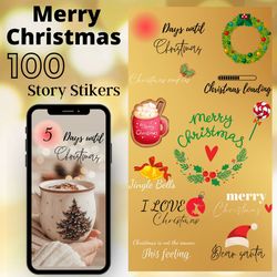 Story sticker, Christmas stickers, Instagram stories, Christmas story stickers, Red story sticker, Gold story stickers