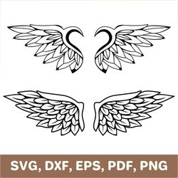 Wings svg, wings template, wings dxf, wings png, wings laser cut, wings cut file, wings pdf, Cricut, Silhouette, SVG