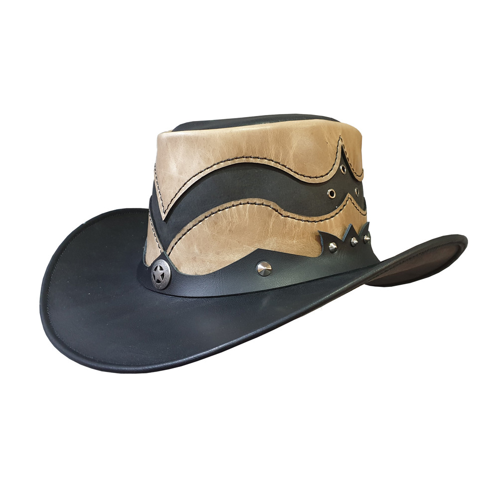 Rodeo Double Crowned Leather Hat.jpg