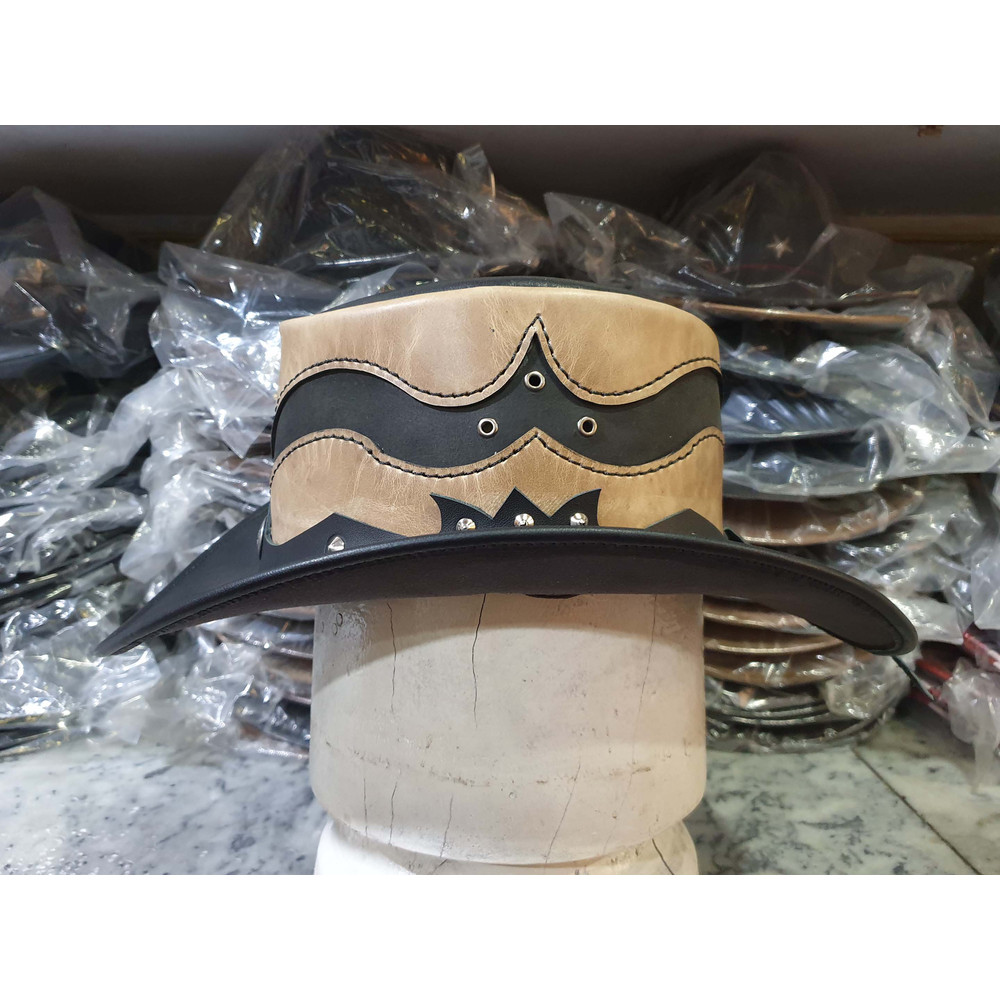 Rodeo Double Crowned Leather Hat (9).jpg