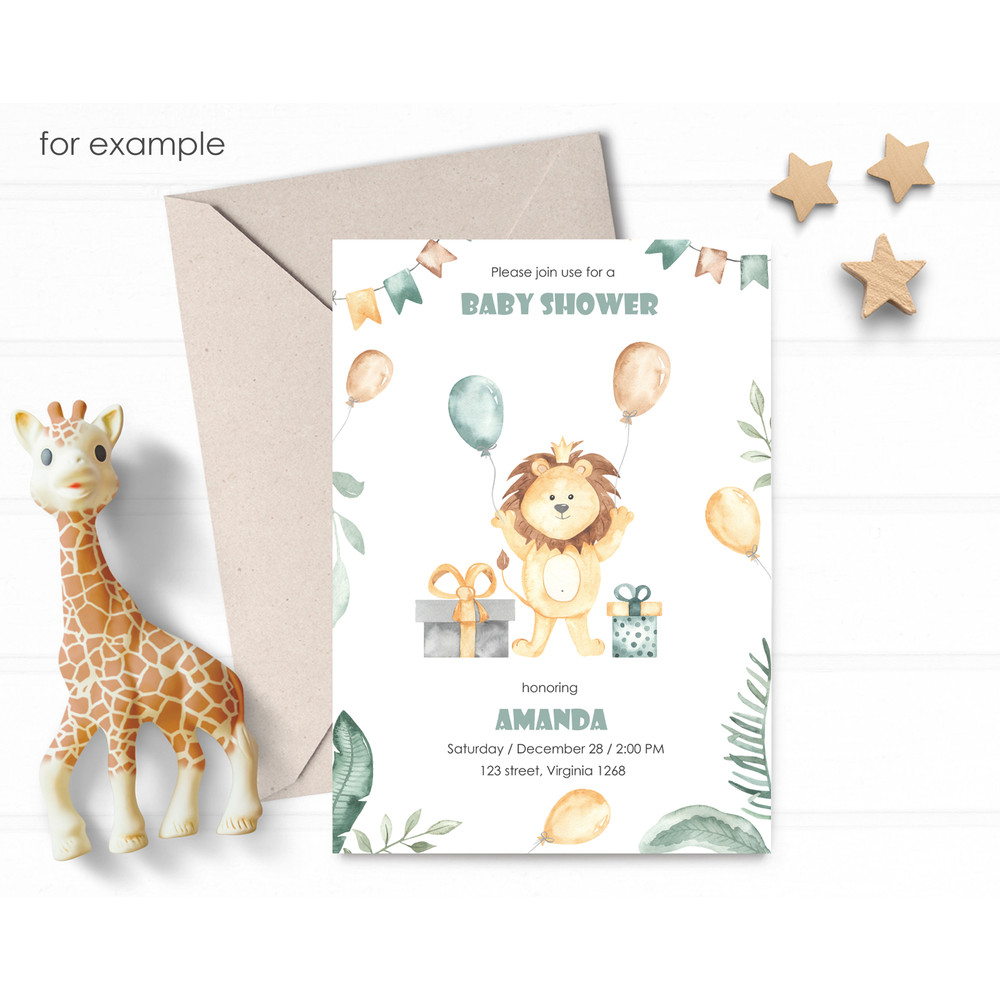 4 Animals and balloons watercolor baby shower card.jpg