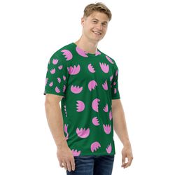 men's t-shirt green-pink