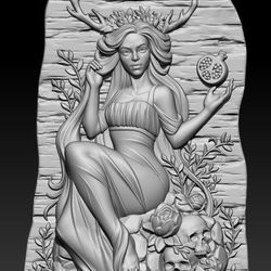 3D Model STL CNC Router 3D Print file Goddess Persephone
