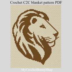 Crochet C2C Lion graphgan blanket pattern PDF Download