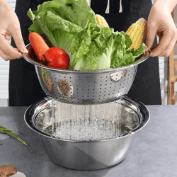 3 in 1 stainless steel basin with grater vegetable cutter