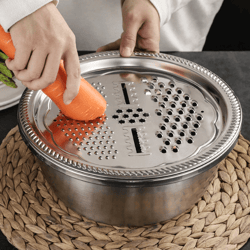 3 in 1 stainless steel basin with grater vegetable cutter