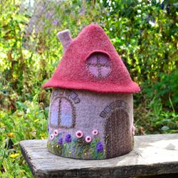 Felted tea cozy handmade, Fairy house, Kitchen accessory, Home decor, Housewarming gift, Mother Day gift
