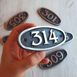 Address number plaque 314 apartment metal door number plate