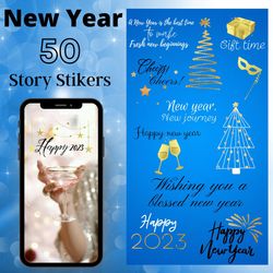 New Year stickers, Story sticker, Instagram stories, Christmas story stickers, New Year Instagram story stickers
