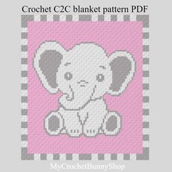 Crochet C2C Baby Elephant blanket pattern PDF Download