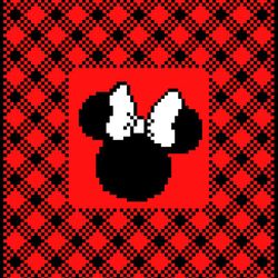 Crochet C2C Buffalo plaid Minnie Mouse blanket pattern PDF Download
