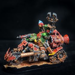 ork warboss on bike - painting comission