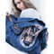 Painted women Denim jacket-hand painted jeans jacket-unique Designer Cat-woman art-custom clothing-personalized pattern.jpg