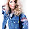 Painted women Denim jacket-hand painted jeans jacket-unique Designer Cat-woman art-custom clothing-personalized pattern7.jpg