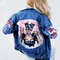 Painted women Denim jacket-hand painted jeans jacket-unique Designer Cat-woman art-custom clothing-personalized pattern9.jpg