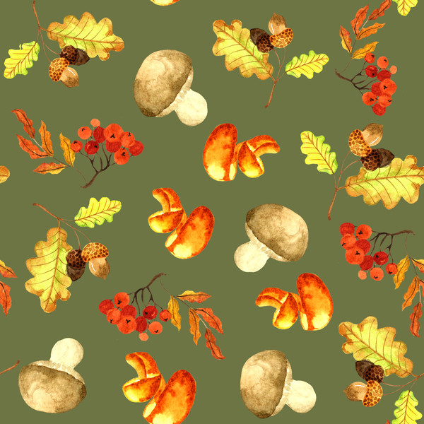 Autumn pattern with mushrooms and leaves cover 2.jpg